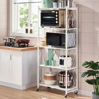 رف تخزين مطبخ 5 ادوار ابيض واسود