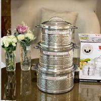 حافظات طعام استيل هندي 3قطع1000مل1500مل2500مل