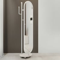 مرايا مع شماعة ملابس بقاعدة رخامية وعجلات ابيض