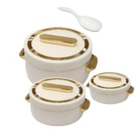 طقم حافظات طعام 3 قطع مع ملعقة 1500/2000/2500مل