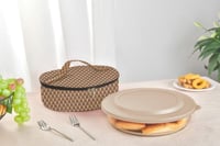 صينية بايركس زجاجية بغطاء محكم وشنطة عملية