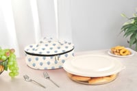 صينية بايركس زجاجية بغطاء محكم وشنطة عملية