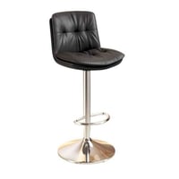 كرسي قابل للرفع والدوران جلد اسود