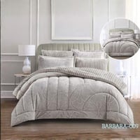 طقم مفرش شتوي رصاصي 6 قطع