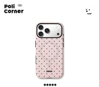 L29 light pink polka dot magnetic style frosted
