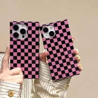 Square pink and black checkerboard