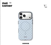 L30 light blue polka dot magnetic style frosted