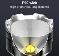 كشاف شحن فائق القوة بطارية 5200 مع 4 أوضاع إضاءة -...