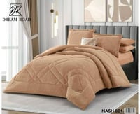 مفرش مزدوج شتوي مخمل فرو 7قطع -ناش