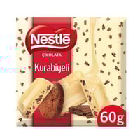 نستلة شوكوﻻتة بيضاء مع قطع كعك جرام 60 بالكاكاو ا