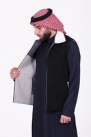 سديري دبل فيس اسود مع فضي