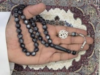 سبحة بكلايت أبيض وأسود مخلوط طربزونة