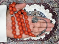 سبحة فاتوران برتقالي طربزونة فضة