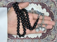 سبحة بكلايت أسود كركوشة فضة حلبية