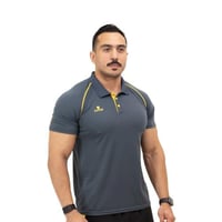رمادي/ بتطريز اصفر