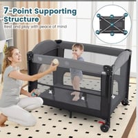 سرير ومحبس متعدد المواصفات 5 في 1 مع طاولة غيار ون...