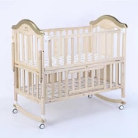 سرير أطفال هزاز مع ناموسية وخزانة – قابل للدمج مع...