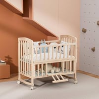 سرير أطفال هزاز مع ناموسية وخزانة – قابل للدمج مع...