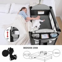 سرير ومحبس متعدد المواصفات 5 في 1 مع طاولة غيار ون...