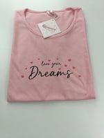 بجامه نسائي وردي بنقش قلوب