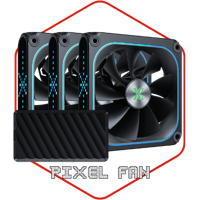Set of 3 intake fans with the control to manage the lighting and drawing black