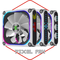 Set of 3 intake fans with the control to manage lighting and drawing, white