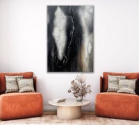 لوحة غموض-لوحة خيل عربي أسود.