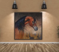 لوحة صهيل-لوحات خيول عربية.