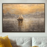 لوحة البحيرة الذهبية-لوحة طبيعة.