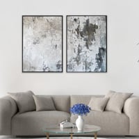 لوحة لمسة لوحة تجريدية بدرجات الرمادي