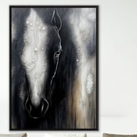 لوحة غموض-لوحة خيل عربي أسود.
