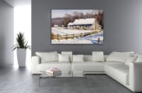 لوحة بيوت الثلج-لوحات طبيعة تفتح النفس.