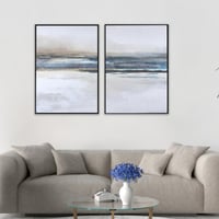 لوحة صفاء لوحة تجريدية أبيض وأزرق