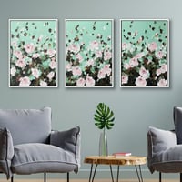 عدد 3 لوح زهور خضرا