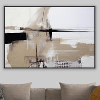 لوحة خدوش لوحة تجريدية اسود وبيج