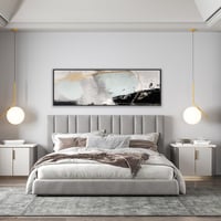 لوحة اندماج لوحة جدارية بدرجات الابيض والاسود