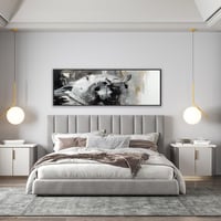 ليلة الحرب-لوحة خيل أسود فن تجريدي.