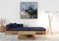 لوحة سفينة برمودا-لوحات طبيعة تجريدية.