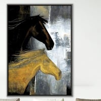 لوحة خيول فن تجريدي .