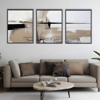 لوحة خدوش لوحة تجريدية اسود وبيج