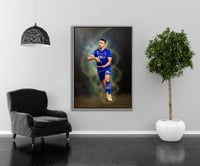 لوحة سالم الدوسري يخلط-لوحات لعيبة كرة قدم.