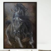 أجمل لوحات خيل باللون الاسود.