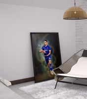 لوحة سالم الدوسري يخلط-لوحات لعيبة كرة قدم.