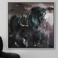 لوحة شموخ لوحة خيل أسود.