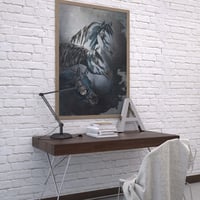 لوحة انصات لوحة خيول عربية .