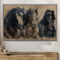 لوحة صهيل القوة-لوحات خيول عربية. .