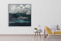 لوحة امواج ومشاعر-لوحات طبيعة تجريدية.