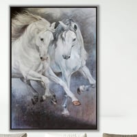 لوحات خيول باللون الابيض.
