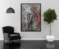 أفخم لوحات جدارية خيل بالفن التجريدي.