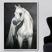 لوحة النايفة لوحة خيل عربي أبيض .